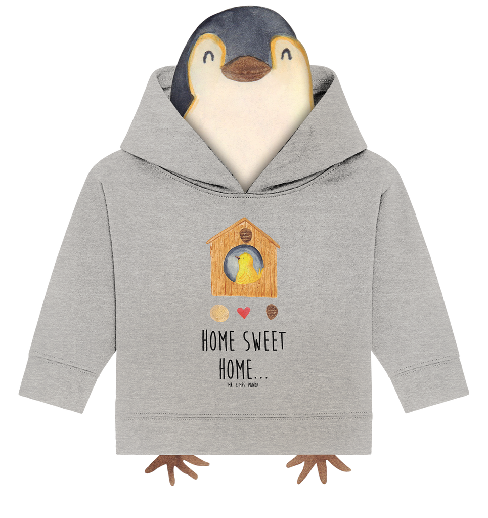 Organic Baby Hoodie Vogelhaus sweet Home Baby Kapuzenshirt, Baby Kapuzensweatshirt, Baby Hoodie, Baby Pullover, Tiermotive, Gute Laune, lustige Sprüche, Tiere, Vogelhaus, Vogel, Home sweet Home, Einzug, Umzug, Geschenk, Einzugsgeschenk, Hausbau, Haus