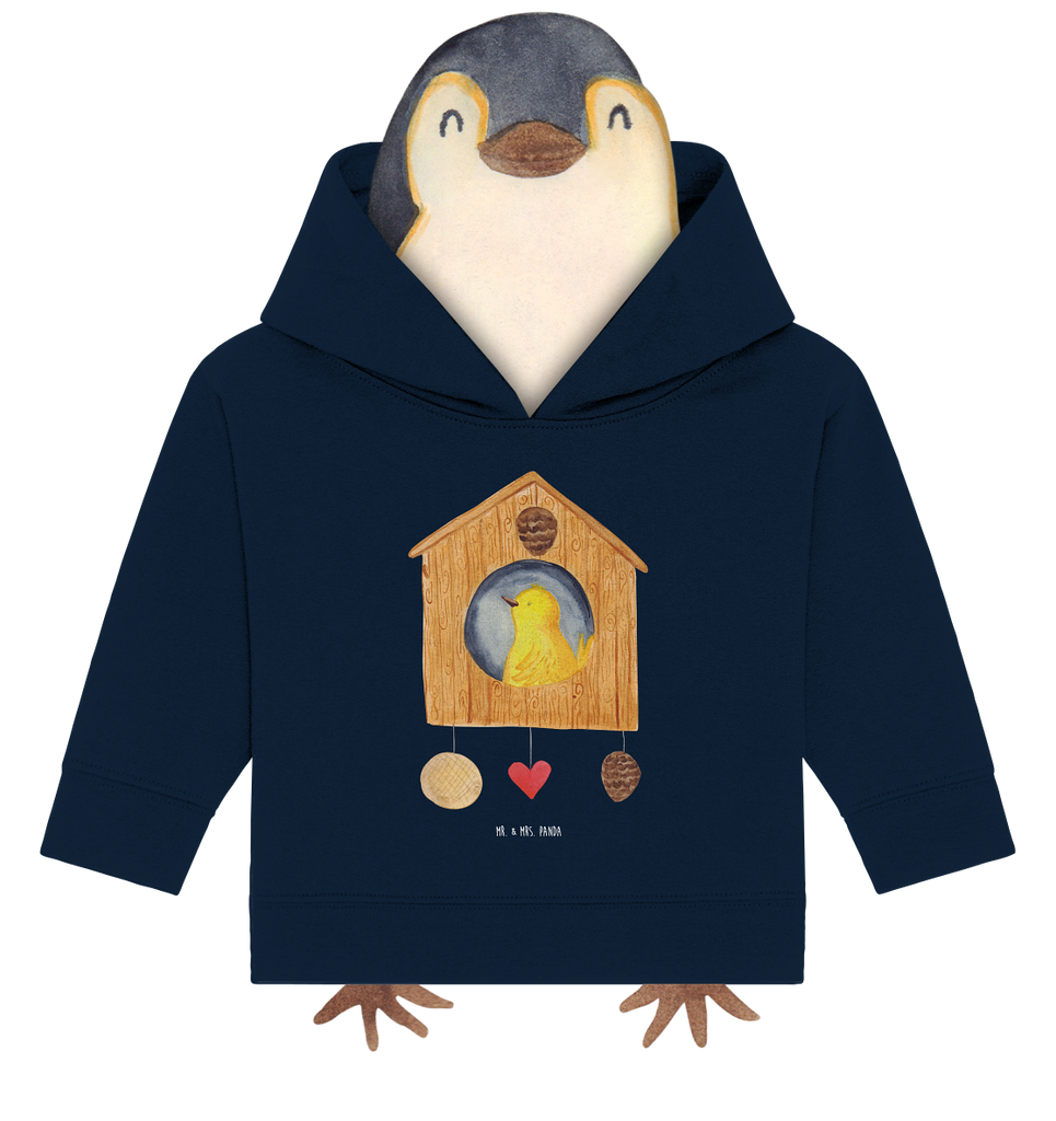 Organic Baby Hoodie Vogelhaus sweet Home Baby Kapuzenshirt, Baby Kapuzensweatshirt, Baby Hoodie, Baby Pullover, Tiermotive, Gute Laune, lustige Sprüche, Tiere, Vogelhaus, Vogel, Home sweet Home, Einzug, Umzug, Geschenk, Einzugsgeschenk, Hausbau, Haus