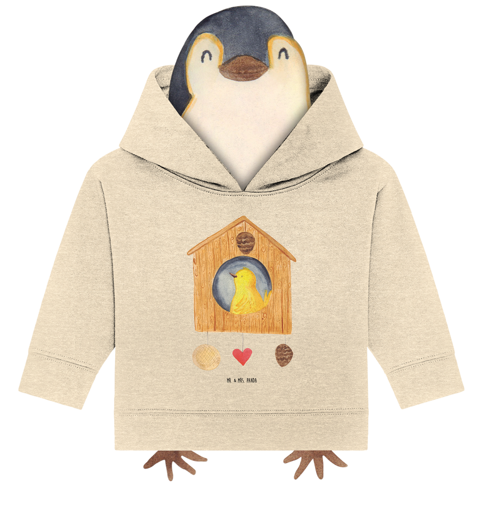 Organic Baby Hoodie Vogelhaus sweet Home Baby Kapuzenshirt, Baby Kapuzensweatshirt, Baby Hoodie, Baby Pullover, Tiermotive, Gute Laune, lustige Sprüche, Tiere, Vogelhaus, Vogel, Home sweet Home, Einzug, Umzug, Geschenk, Einzugsgeschenk, Hausbau, Haus