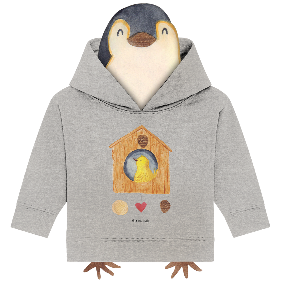 Organic Baby Hoodie Vogelhaus sweet Home Baby Kapuzenshirt, Baby Kapuzensweatshirt, Baby Hoodie, Baby Pullover, Tiermotive, Gute Laune, lustige Sprüche, Tiere, Vogelhaus, Vogel, Home sweet Home, Einzug, Umzug, Geschenk, Einzugsgeschenk, Hausbau, Haus