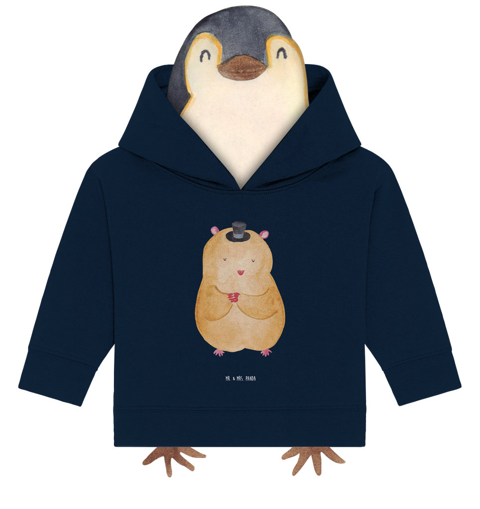 Organic Baby Hoodie Hamster mit Hut Baby Kapuzenshirt, Baby Kapuzensweatshirt, Baby Hoodie, Baby Pullover, Tiermotive, Gute Laune, lustige Sprüche, Tiere, Hamster, Hut, Magier, Zylinder, Zwerghamster, Zauberer, Houdini