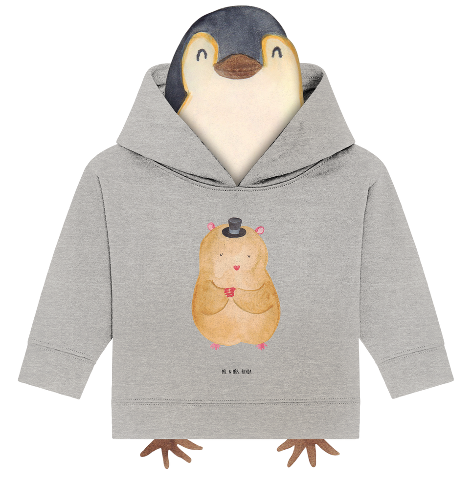 Organic Baby Hoodie Hamster mit Hut Baby Kapuzenshirt, Baby Kapuzensweatshirt, Baby Hoodie, Baby Pullover, Tiermotive, Gute Laune, lustige Sprüche, Tiere, Hamster, Hut, Magier, Zylinder, Zwerghamster, Zauberer, Houdini