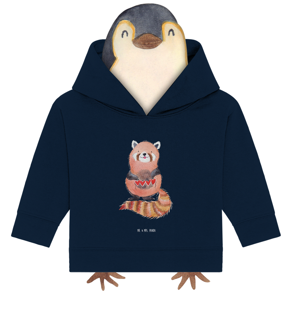 Organic Baby Hoodie Roter Panda Baby Kapuzenshirt, Baby Kapuzensweatshirt, Baby Hoodie, Baby Pullover, Tiermotive, Gute Laune, lustige Sprüche, Tiere, Panda, Liebe, Rot, Herz, Liebling, Lieblingsmensch