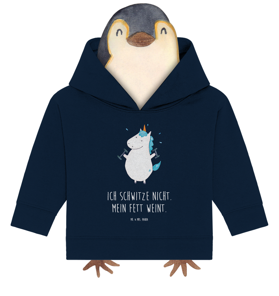 Organic Baby Hoodie Einhorn Fitness Baby Kapuzenshirt, Baby Kapuzensweatshirt, Baby Hoodie, Baby Pullover, Einhorn, Einhörner, Einhorn Deko, Pegasus, Unicorn, Gym, Fitness, Fitnessstudio, Diät, Abnehmen, Sport, Pumpen, Geräte, Sixpack