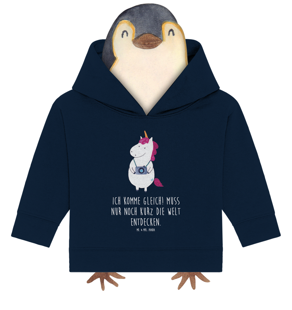 Organic Baby Hoodie Einhorn Fotograf Baby Kapuzenshirt, Baby Kapuzensweatshirt, Baby Hoodie, Baby Pullover, Einhorn, Einhörner, Einhorn Deko, Pegasus, Unicorn, Fotograf, Fotografie, Kamera, Reisen, Weltreise, Weltenbummler, Urlaub, Tourist, Kurztrip, Reise, Städtereise