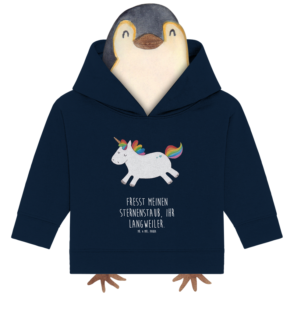 Organic Baby Hoodie Einhorn Happy Baby Kapuzenshirt, Baby Kapuzensweatshirt, Baby Hoodie, Baby Pullover, Einhorn, Einhörner, Einhorn Deko, Pegasus, Unicorn, glücklich, fröhlich, Spaß, Freude, Lebensfreude, witzig, spannend, Lächeln, Lachen