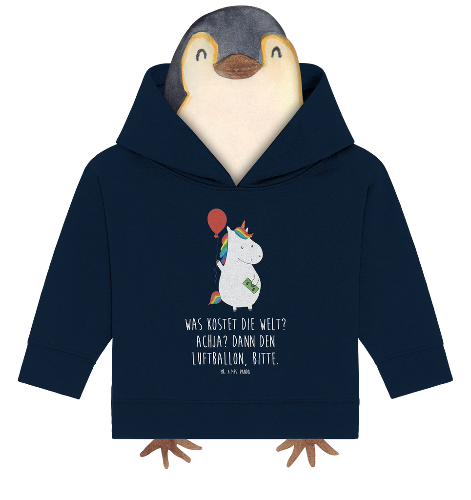 Organic Baby Hoodie Einhorn Luftballon Baby Kapuzenshirt, Baby Kapuzensweatshirt, Baby Hoodie, Baby Pullover, Einhorn, Einhörner, Einhorn Deko, Pegasus, Unicorn, Luftballon, Geld, Lebenslust, Freude, Geschenk, Freundin