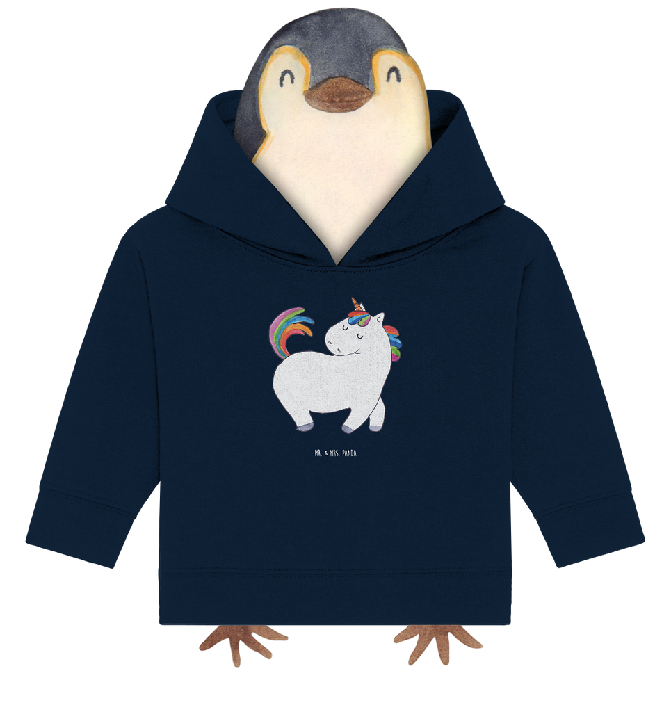 Organic Baby Hoodie Einhorn stolzierend Baby Kapuzenshirt, Baby Kapuzensweatshirt, Baby Hoodie, Baby Pullover, Einhorn, Einhörner, Einhorn Deko, Pegasus, Unicorn, stolz, anders, bunt, Pferd, Reiter, Reiten, Freundin, Geschenk