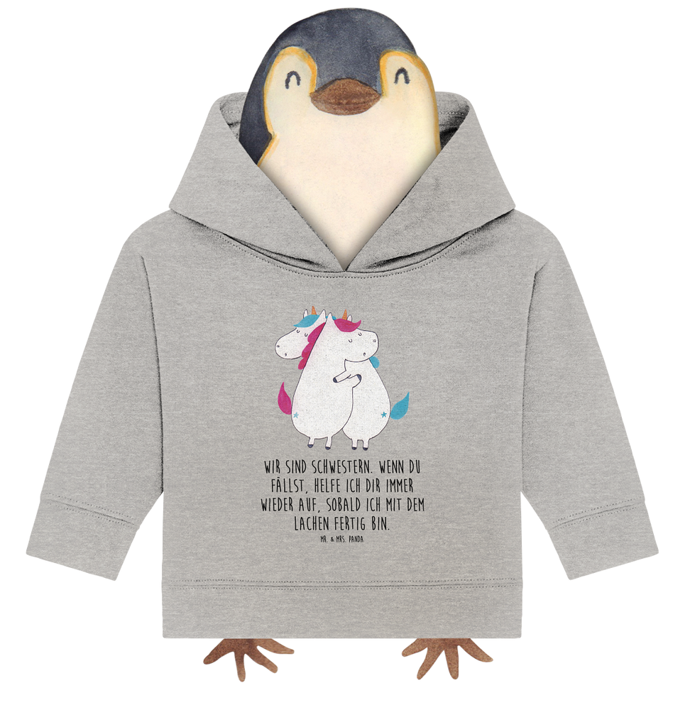 Organic Baby Hoodie Einhörner Umarmen Baby Kapuzenshirt, Baby Kapuzensweatshirt, Baby Hoodie, Baby Pullover, Einhorn, Einhörner, Einhorn Deko, Pegasus, Unicorn, Freundinnen, Freundin, BFF, Schwester, Schwestern, Familie, Geschwister, Sister, Liebe