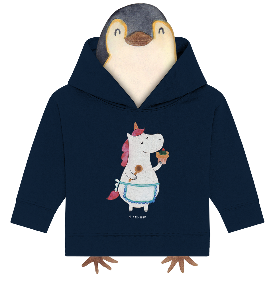 Organic Baby Hoodie Einhorn Küchenfee Baby Kapuzenshirt, Baby Kapuzensweatshirt, Baby Hoodie, Baby Pullover, Einhorn, Einhörner, Einhorn Deko, Pegasus, Unicorn, backen, Muffin, Motivation, Träumer, träumen, Bäckerin, Hobbykoch, Koch, Torte, Kuchen