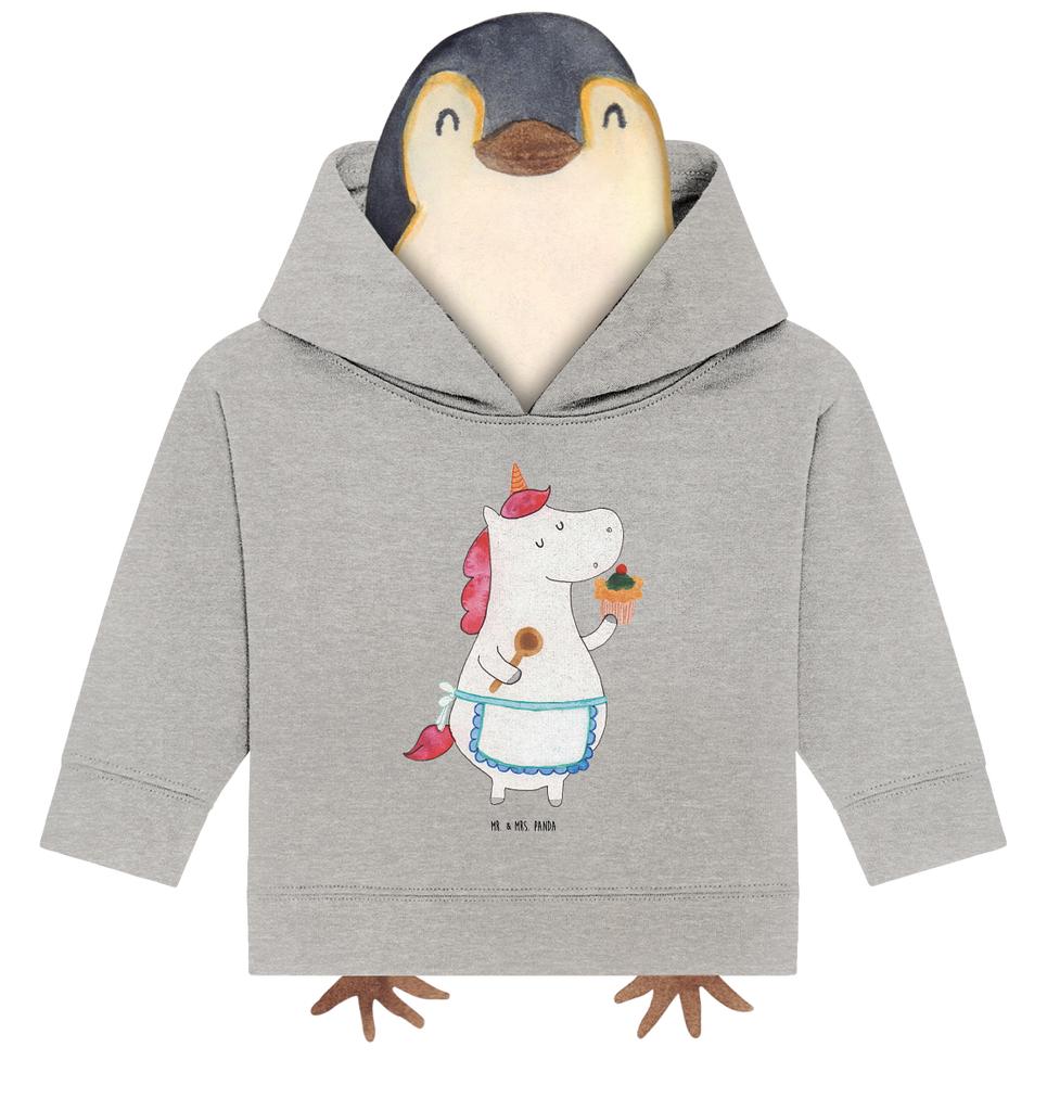 Organic Baby Hoodie Einhorn Küchenfee Baby Kapuzenshirt, Baby Kapuzensweatshirt, Baby Hoodie, Baby Pullover, Einhorn, Einhörner, Einhorn Deko, Pegasus, Unicorn, backen, Muffin, Motivation, Träumer, träumen, Bäckerin, Hobbykoch, Koch, Torte, Kuchen