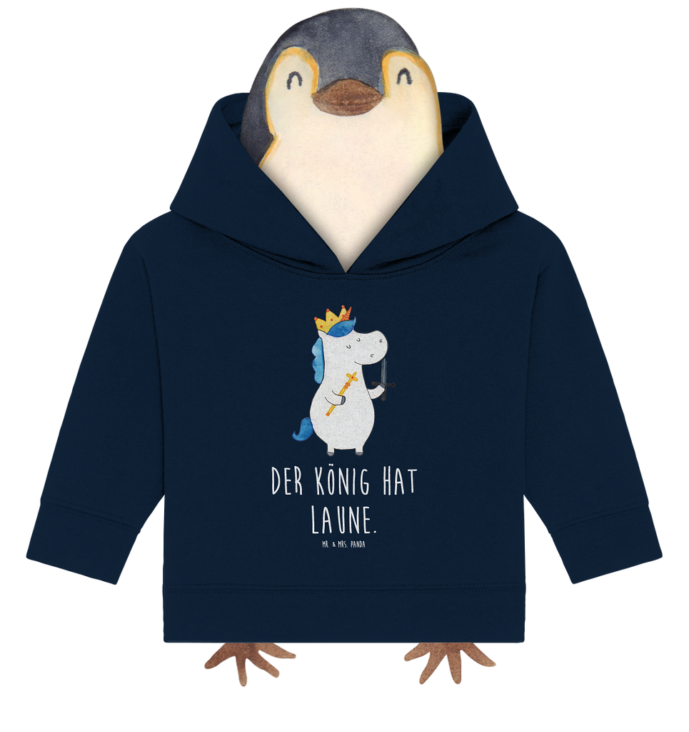 Organic Baby Hoodie Einhorn König mit Schwert Baby Kapuzenshirt, Baby Kapuzensweatshirt, Baby Hoodie, Baby Pullover, Einhorn, Einhörner, Einhorn Deko, Pegasus, Unicorn, König, Ritter, Mittelalter
