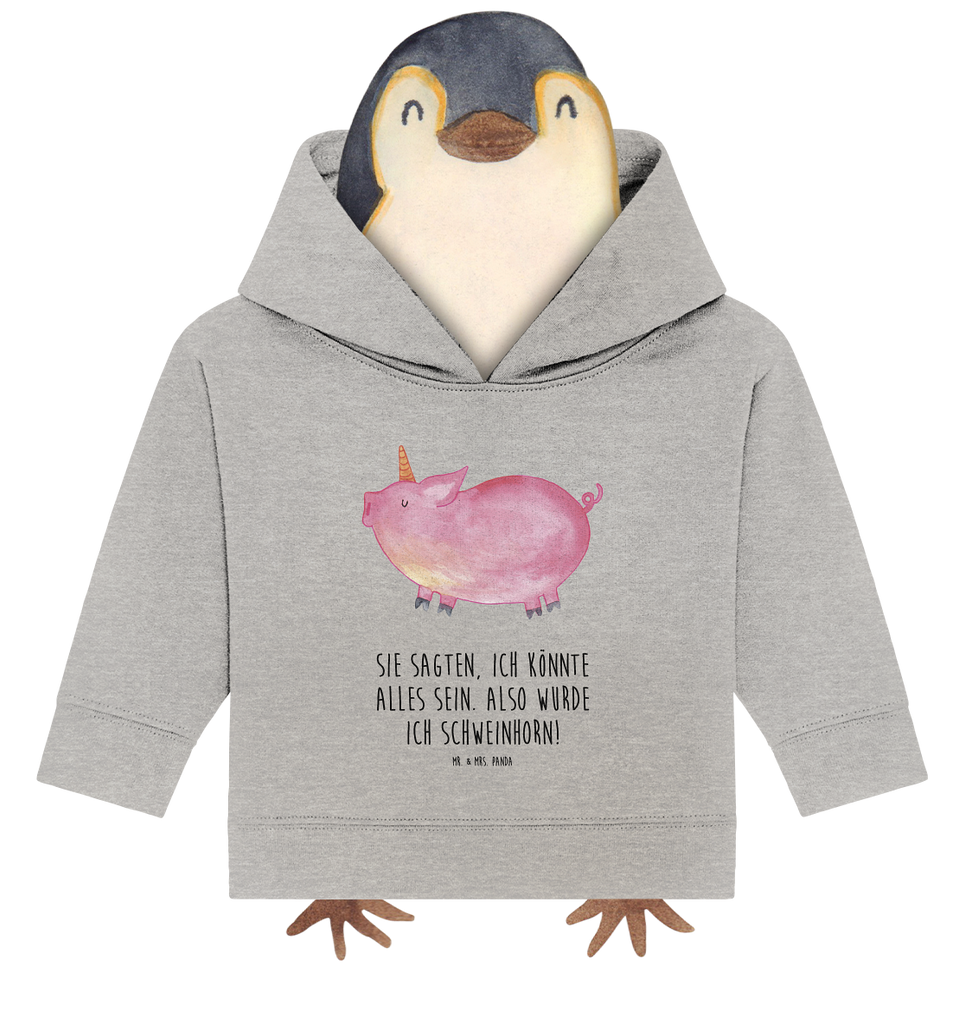 Organic Baby Hoodie Einhorn Schweinhorn Baby Kapuzenshirt, Baby Kapuzensweatshirt, Baby Hoodie, Baby Pullover, Einhorn, Einhörner, Einhorn Deko, Pegasus, Unicorn, Party, Spaß, Schwein, Schweinhorn, Bauer, witzig. lustig, Spruch, geschenk, Pig, Piggy, funny, english, englisch