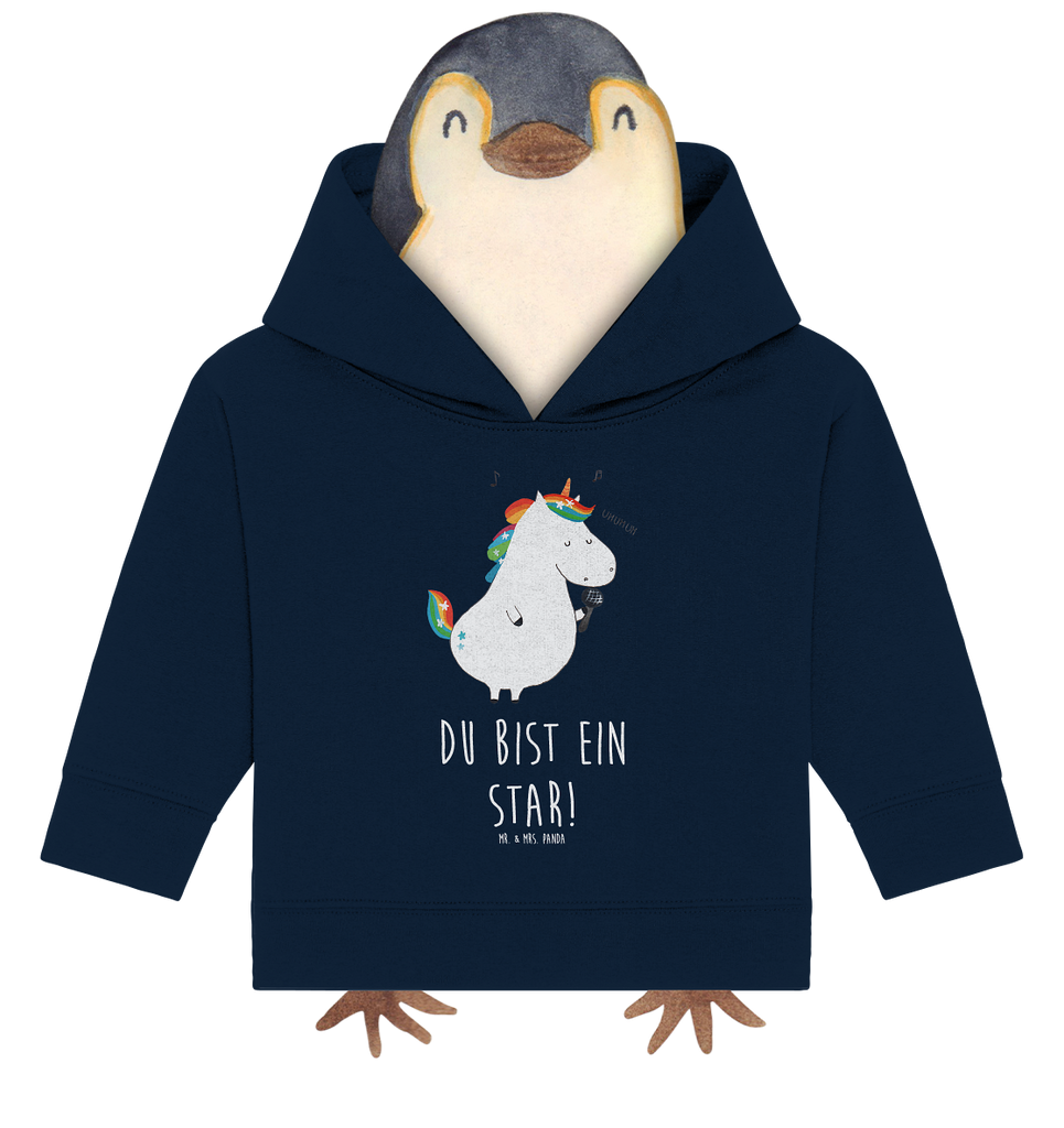 Organic Baby Hoodie Einhorn Sänger Baby Kapuzenshirt, Baby Kapuzensweatshirt, Baby Hoodie, Baby Pullover, Einhorn, Einhörner, Einhorn Deko, Pegasus, Unicorn, Glitzer, Konfetti, Party, Geburtstag, Feier, Fest, Disco, Sängerin, Sänger, Freundin