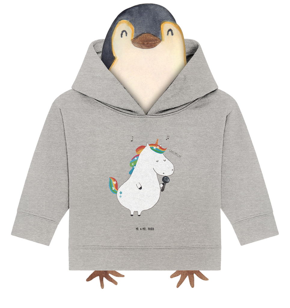 Organic Baby Hoodie Einhorn Sänger Baby Kapuzenshirt, Baby Kapuzensweatshirt, Baby Hoodie, Baby Pullover, Einhorn, Einhörner, Einhorn Deko, Pegasus, Unicorn, Glitzer, Konfetti, Party, Geburtstag, Feier, Fest, Disco, Sängerin, Sänger, Freundin