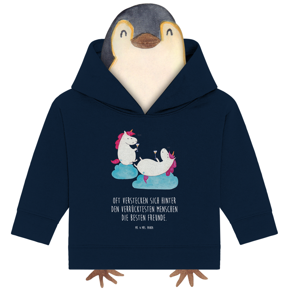 Organic Baby Hoodie Einhörner Sekt Baby Kapuzenshirt, Baby Kapuzensweatshirt, Baby Hoodie, Baby Pullover, Einhorn, Einhörner, Einhorn Deko, Pegasus, Unicorn, Freundinnen, Freundin, BFF, Sekt, Mädelsabend, Spaß, Party, Korken, Anstoßen, Beste
