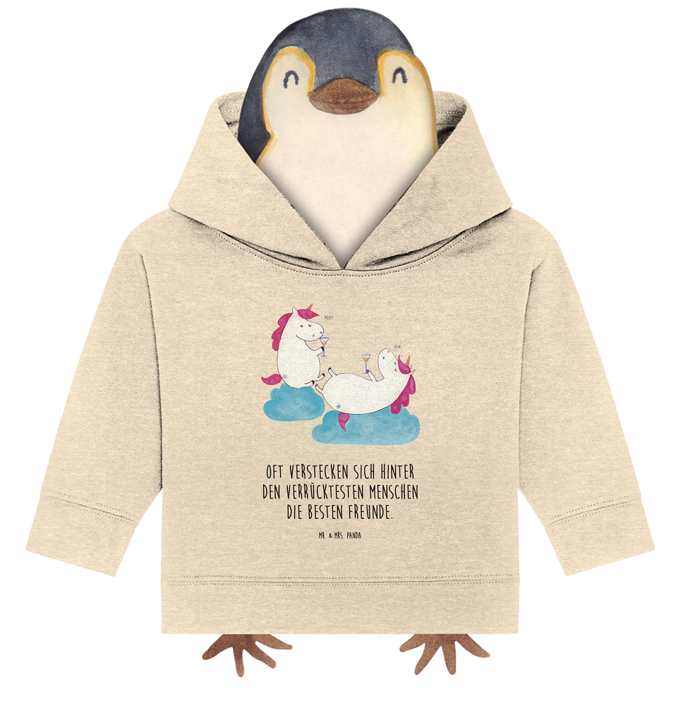 Organic Baby Hoodie Einhörner Sekt Baby Kapuzenshirt, Baby Kapuzensweatshirt, Baby Hoodie, Baby Pullover, Einhorn, Einhörner, Einhorn Deko, Pegasus, Unicorn, Freundinnen, Freundin, BFF, Sekt, Mädelsabend, Spaß, Party, Korken, Anstoßen, Beste