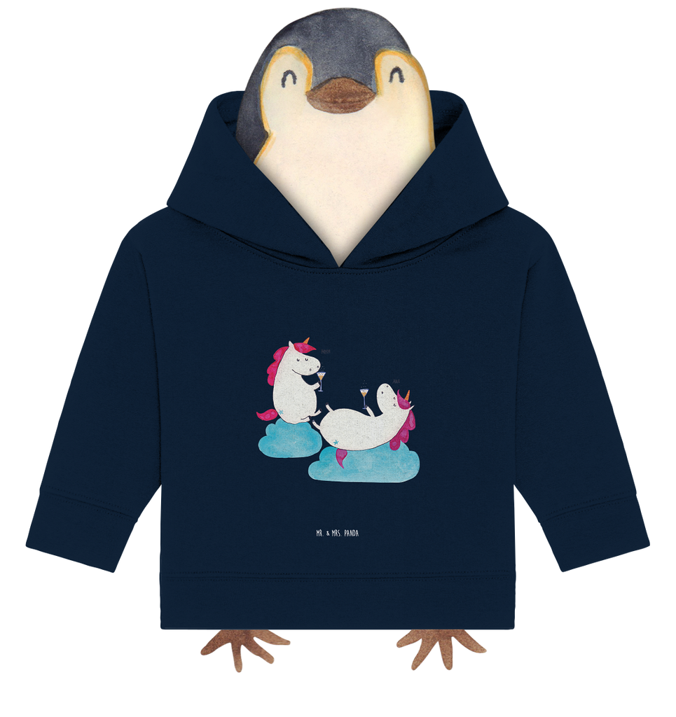 Organic Baby Hoodie Einhörner Sekt Baby Kapuzenshirt, Baby Kapuzensweatshirt, Baby Hoodie, Baby Pullover, Einhorn, Einhörner, Einhorn Deko, Pegasus, Unicorn, Freundinnen, Freundin, BFF, Sekt, Mädelsabend, Spaß, Party, Korken, Anstoßen, Beste