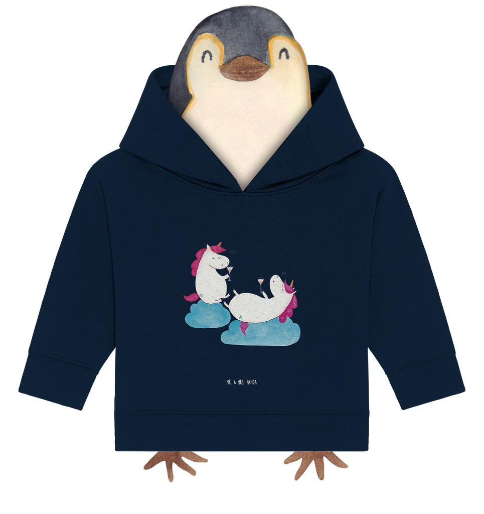 Organic Baby Hoodie Einhörner Sekt Baby Kapuzenshirt, Baby Kapuzensweatshirt, Baby Hoodie, Baby Pullover, Einhorn, Einhörner, Einhorn Deko, Pegasus, Unicorn, Freundinnen, Freundin, BFF, Sekt, Mädelsabend, Spaß, Party, Korken, Anstoßen, Beste