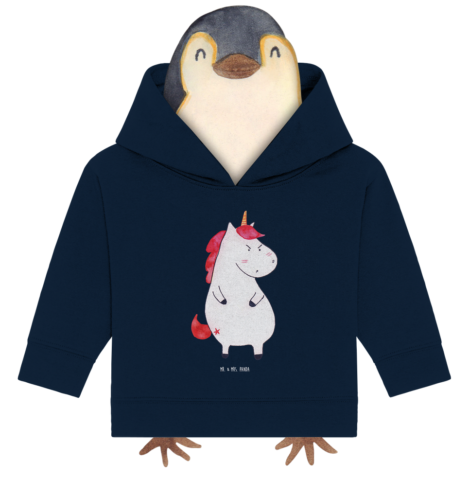 Organic Baby Hoodie Einhorn wütend Baby Kapuzenshirt, Baby Kapuzensweatshirt, Baby Hoodie, Baby Pullover, Einhorn, Einhörner, Einhorn Deko, Pegasus, Unicorn, Realität, Ansage, lustlos, nein, Büro, Arbeit, wütend, dumme Fragen, lustig, Spaß, Geschenk
