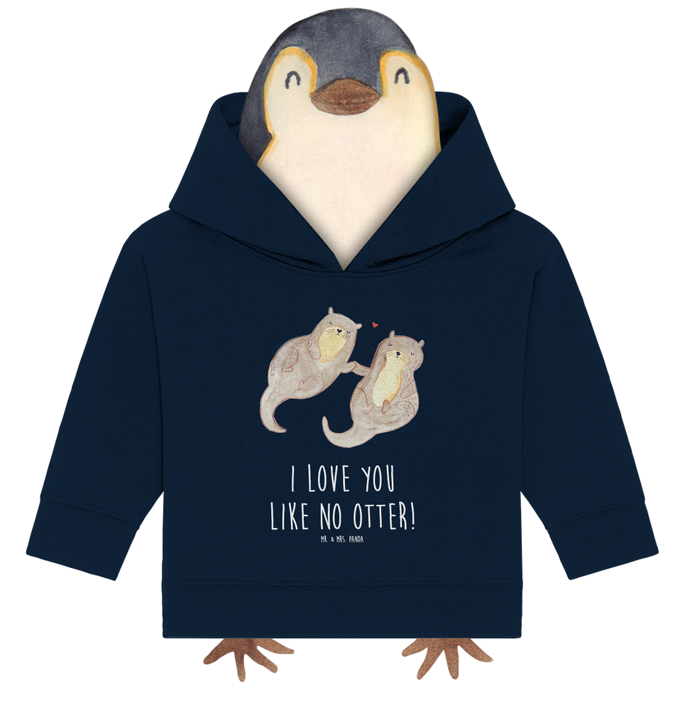 Organic Baby Hoodie Otter händchenhaltend Baby Kapuzenshirt, Baby Kapuzensweatshirt, Baby Hoodie, Baby Pullover, Otter, Fischotter, Seeotter, Otter Seeotter See Otter
