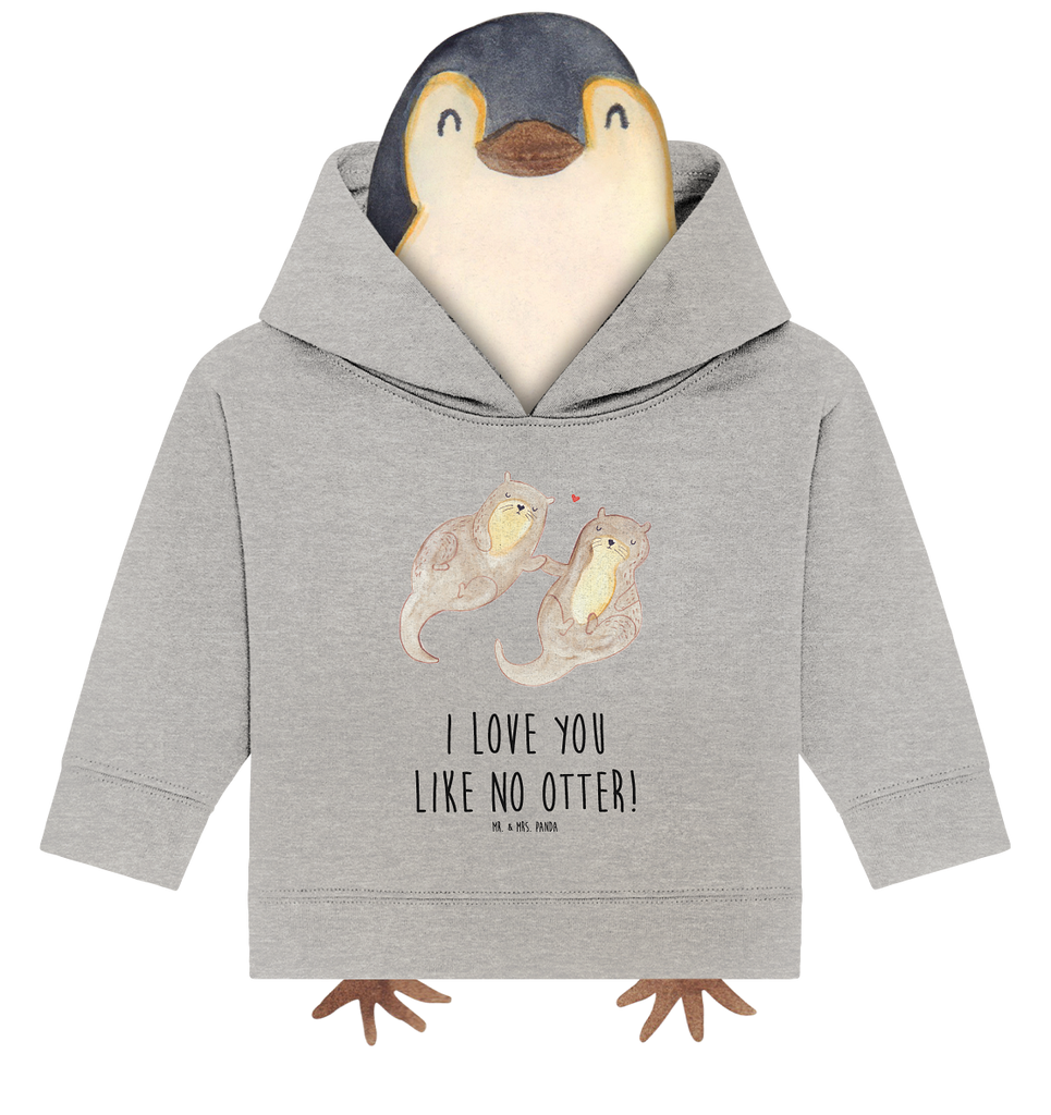 Organic Baby Hoodie Otter händchenhaltend Baby Kapuzenshirt, Baby Kapuzensweatshirt, Baby Hoodie, Baby Pullover, Otter, Fischotter, Seeotter, Otter Seeotter See Otter