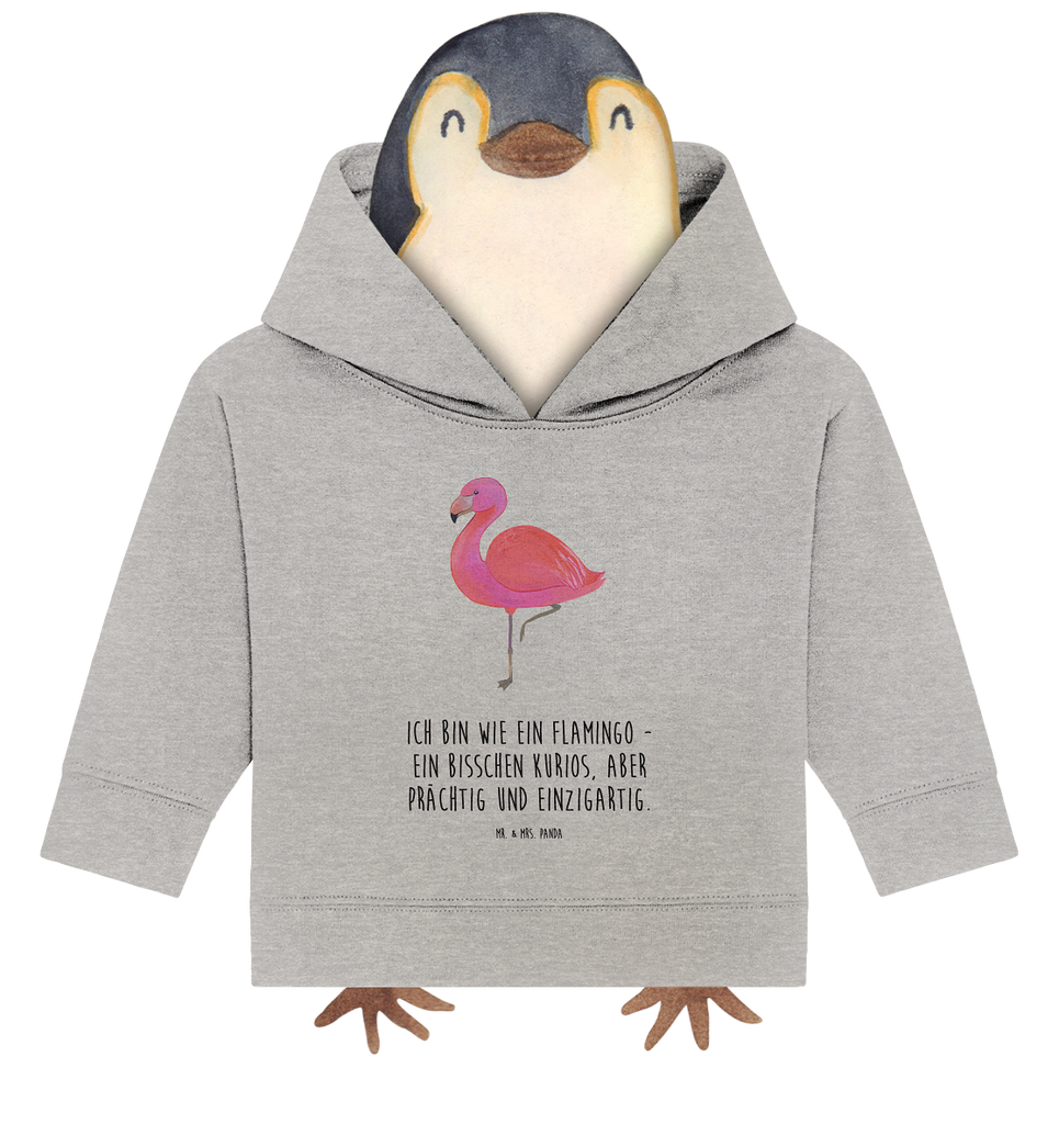 Organic Baby Hoodie Flamingo classic Bio, Baby Kapuzenshirt, Baby Kapuzensweatshirt, Baby Hoodie, Baby Pullover, Flamingo, Einzigartig, Selbstliebe, Stolz, ich, für mich, Spruch, Freundin, Freundinnen, Außenseiter, Sohn, Tochter, Geschwister