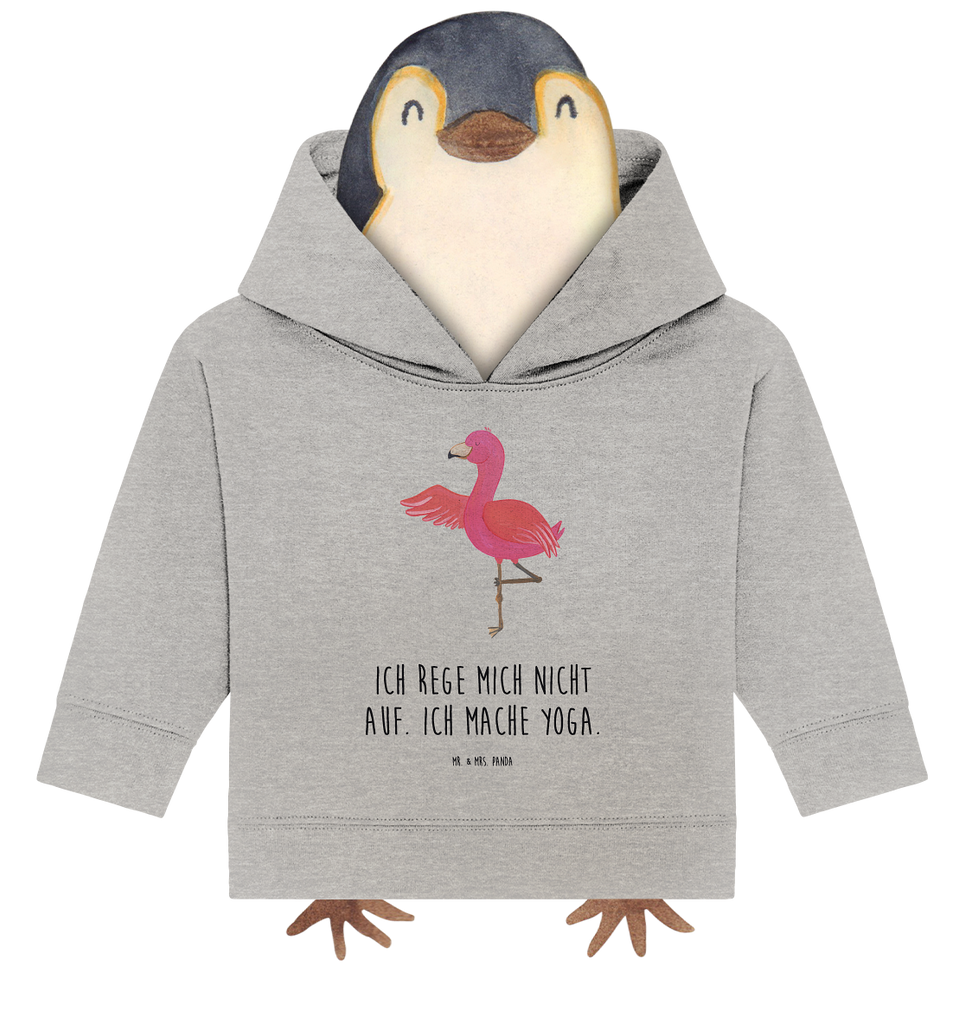 Organic Baby Hoodie Flamingo Yoga Baby Kapuzenshirt, Baby Kapuzensweatshirt, Baby Hoodie, Baby Pullover, Flamingo, Vogel, Yoga, Namaste, Achtsamkeit, Yoga-Übung, Entspannung, Ärger, Aufregen, Tiefenentspannung