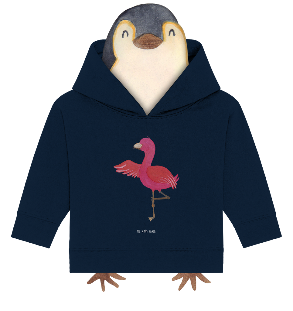 Organic Baby Hoodie Flamingo Yoga Baby Kapuzenshirt, Baby Kapuzensweatshirt, Baby Hoodie, Baby Pullover, Flamingo, Vogel, Yoga, Namaste, Achtsamkeit, Yoga-Übung, Entspannung, Ärger, Aufregen, Tiefenentspannung