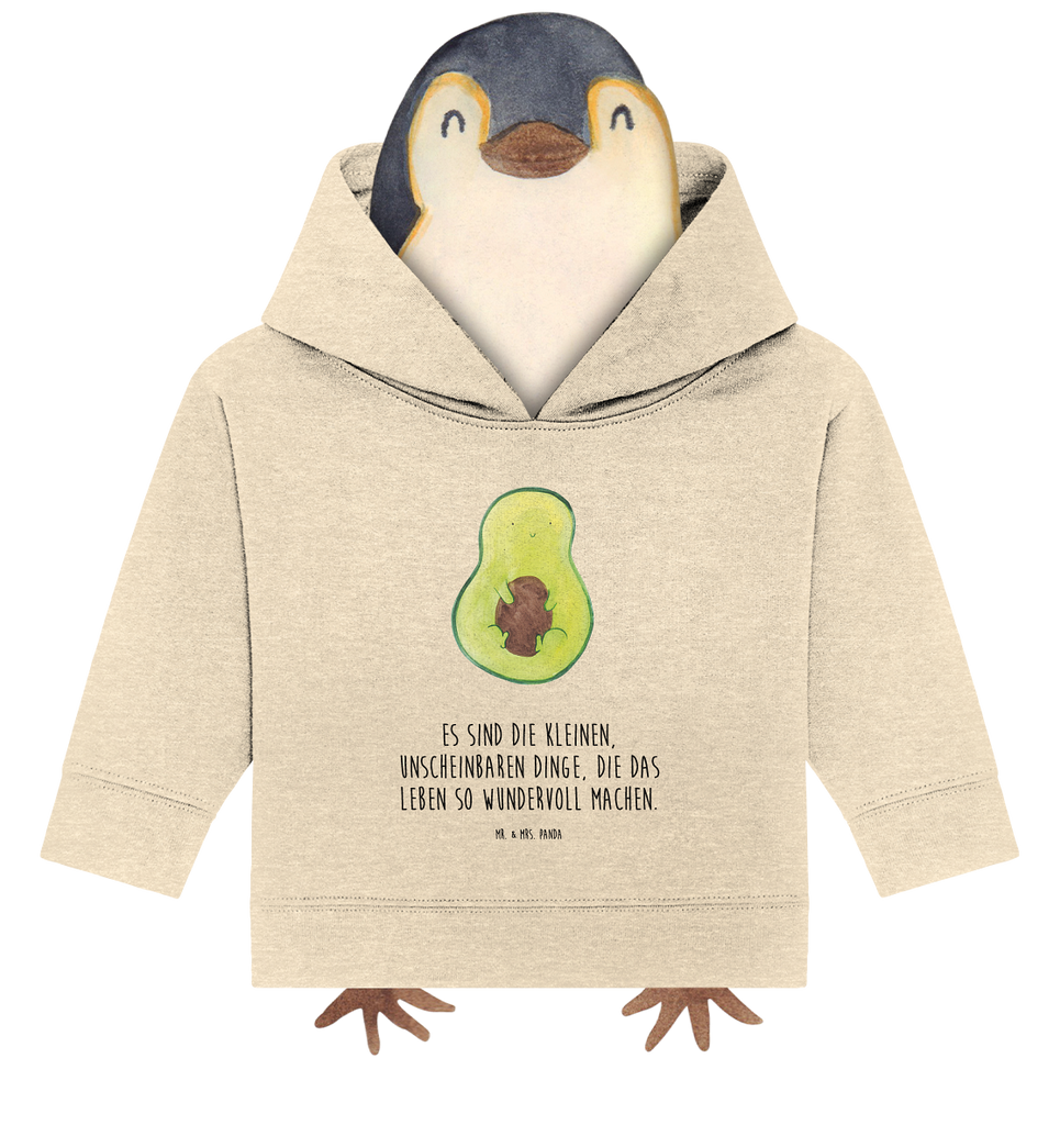 Organic Baby Hoodie Avocado mit Kern Baby Kapuzenshirt, Baby Kapuzensweatshirt, Baby Hoodie, Baby Pullover, Avocado, Veggie, Vegan, Gesund, Avokado, Avocadokern, Kern, Pflanze, Spruch Leben
