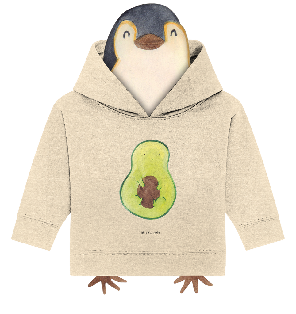 Organic Baby Hoodie Avocado mit Kern Baby Kapuzenshirt, Baby Kapuzensweatshirt, Baby Hoodie, Baby Pullover, Avocado, Veggie, Vegan, Gesund, Avokado, Avocadokern, Kern, Pflanze, Spruch Leben