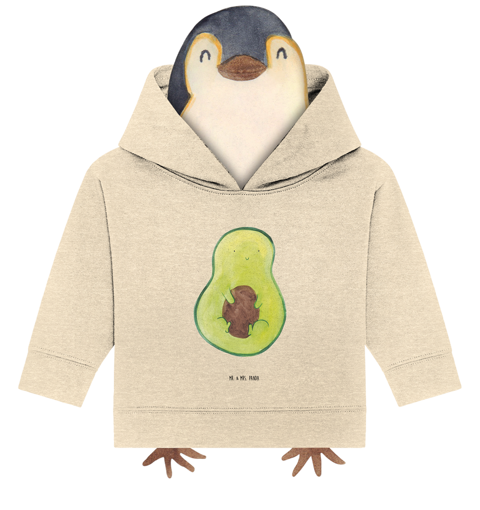 Organic Baby Hoodie Avocado mit Kern Baby Kapuzenshirt, Baby Kapuzensweatshirt, Baby Hoodie, Baby Pullover, Avocado, Veggie, Vegan, Gesund, Avokado, Avocadokern, Kern, Pflanze, Spruch Leben