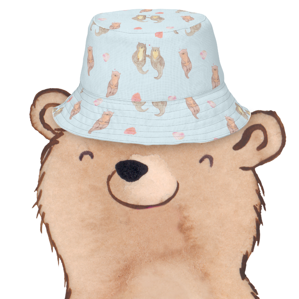 Sonnenhut Otter händchenhaltend Sonnenhut, Sommerhut, Fischerhut, Anglerhut, Wendehut, Wendecap, Wendemütze, Sonnenmütze, zweifarbiger Hut, Strandhut, Freizeithut, Outdoorhut, Otter, Fischotter, Seeotter, Otter Seeotter See Otter