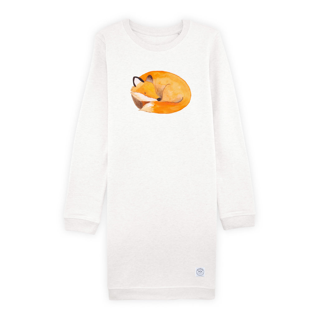 Größe XS Kleid Fuchs Schläft Sweater Kleid Kleid, Winterkleid, Langarm Kleid, Baumwollkleid, Stoffkleid, Sweatkleid, Fuchs