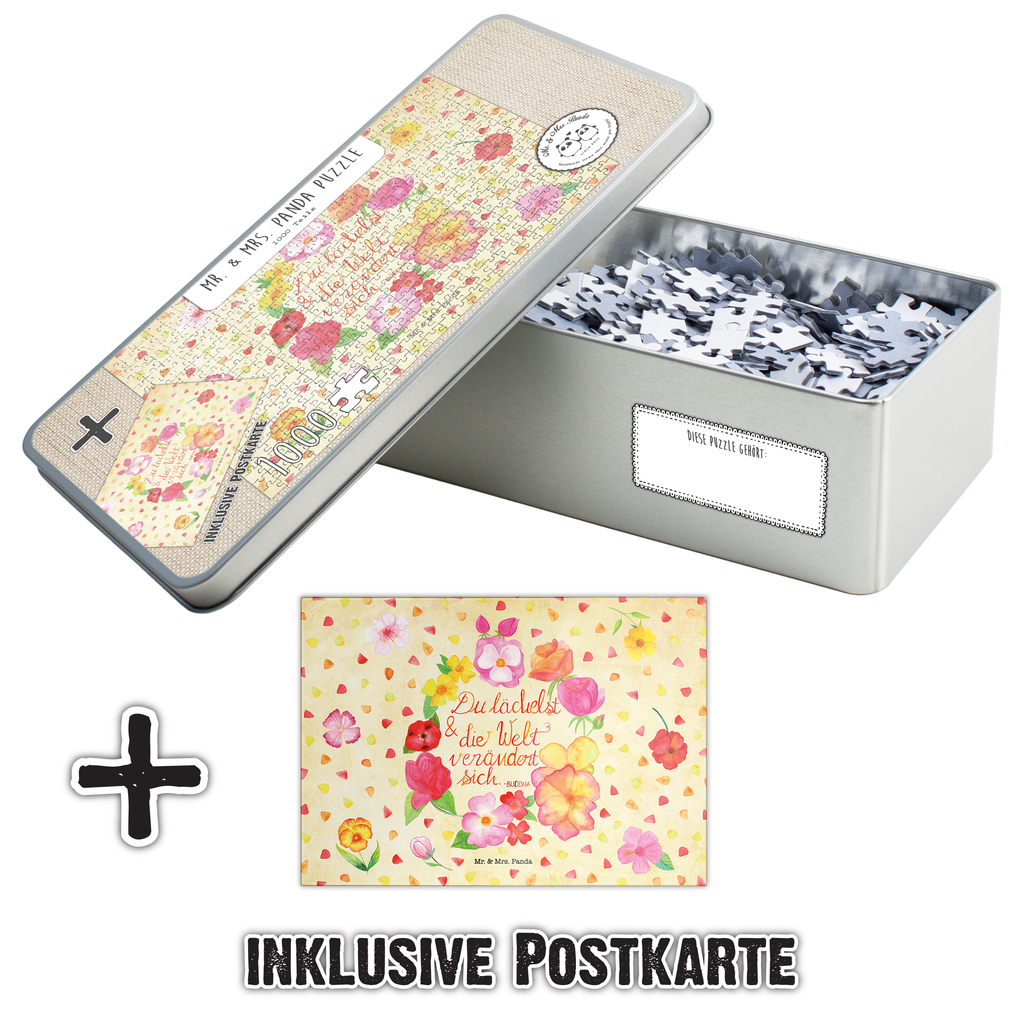 1500 Teile Puzzle Du Lächelst Puzzle 1500, puzzeln, Legespiel, Puzzlespiel, Blumen Deko, Frühlings Deko, Sommer Deko, Dekoration, positive Botschaft, Naturliebhaber, Outdoor, Natur, Abenteuer, Lächele, Welt verändert sich, Zitat Buddha, Lachen Spruch, glücklich sein, Zitat schön, Geschenk Freundin, Spruch positiv