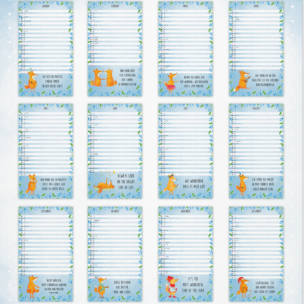 Partnerkalender 2024 Fuchs Collection Kalender, Kalender für Paare, Jahreskalender, gemeinsamer Kalender, Kalender für zwei, Wandkalender, Fuchs