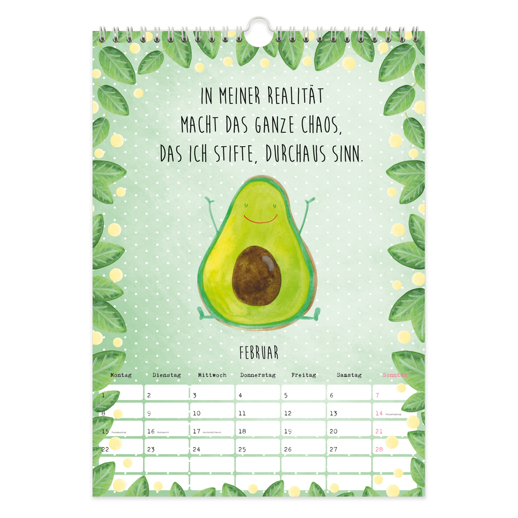 A4 Wandkalender 2024 Avocado Collection Kalender, Jahreskalender, Terminplaner, Kalender mit Feiertagen, Küchenkalender, Avocado, Veggie, Vegan, Gesund