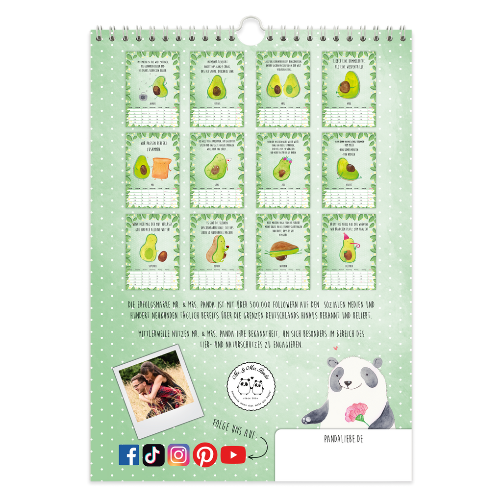 A3 Wandkalender 2024 Avocado Collection Wandkalender, Kalender, Jahreskalender, Terminplaner, Wand, Jahresplaner, Avocado, Veggie, Vegan, Gesund