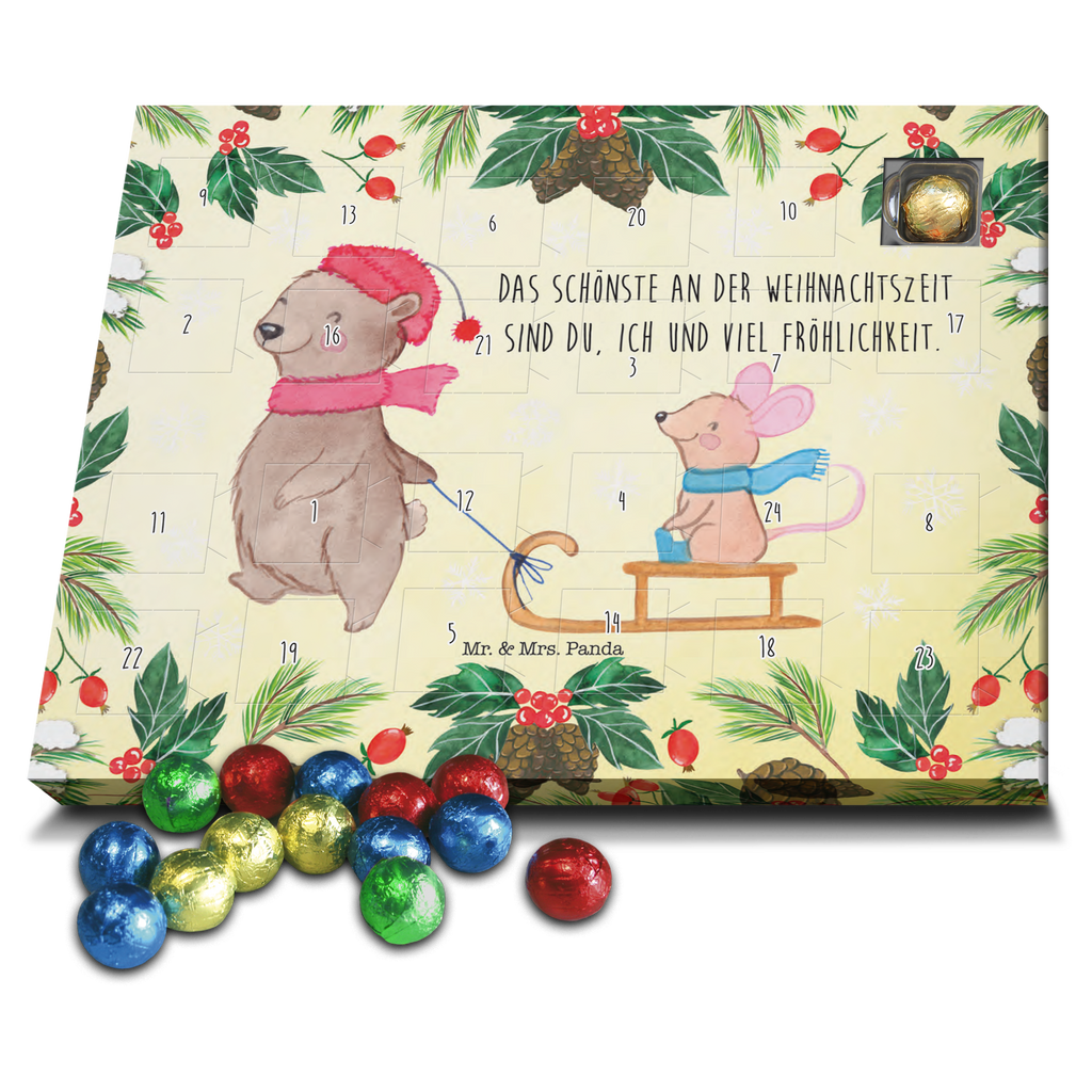 Schoko Adventskalender Bär Maus Schlitten Schokoladen Adventskalender, Adventskalender, Schoko Adventskalender, Winter, Weihnachten, Weihnachtsdeko, Nikolaus, Advent, Heiligabend, Wintermotiv
