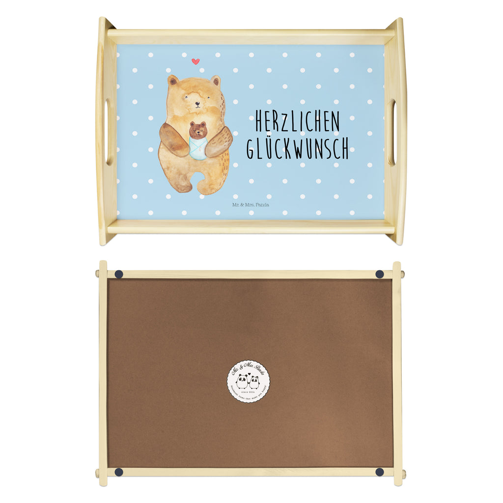 Serviertablett Bär mit Baby Tablett, Holztablett, Küchentablett, Dekotablett, Frühstückstablett, Bär, Teddy, Teddybär, Eltern, Mutter, Baby, Taufe, Geburt, Nichte, Neffe, Enkel, Enkelin, Täufling, Geburtstag, Glückwunsch