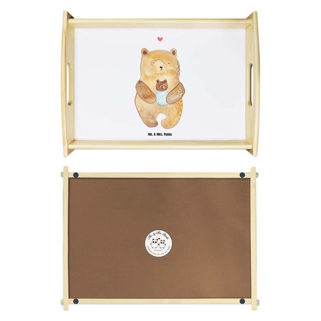 Serviertablett Bär mit Baby Tablett, Holztablett, Küchentablett, Dekotablett, Frühstückstablett, Bär, Teddy, Teddybär, Eltern, Mutter, Baby, Taufe, Geburt, Nichte, Neffe, Enkel, Enkelin, Täufling, Geburtstag, Glückwunsch