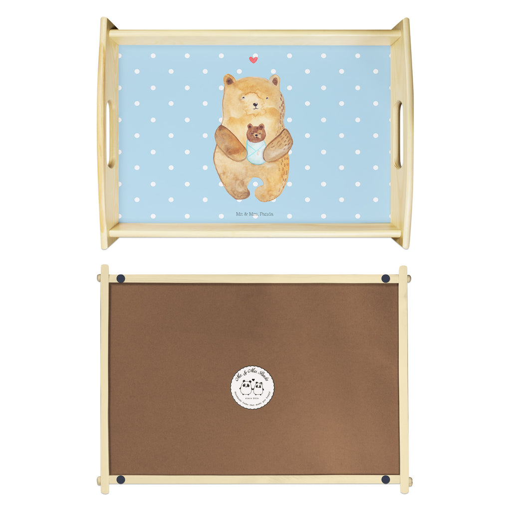 Serviertablett Bär mit Baby Tablett, Holztablett, Küchentablett, Dekotablett, Frühstückstablett, Bär, Teddy, Teddybär, Eltern, Mutter, Baby, Taufe, Geburt, Nichte, Neffe, Enkel, Enkelin, Täufling, Geburtstag, Glückwunsch