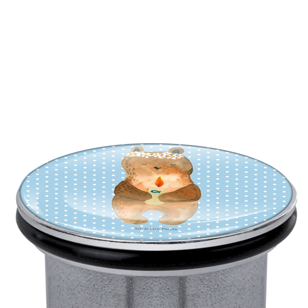 Waschbecken Stöpsel Kommunion-Bär Abflussstöpsel, Stöpsel, Waschbecken, Ablaufgarnitur, Waschbecken Stopfen, Bär, Teddy, Teddybär, Kommunion, Gottes Segen, Taufkerze, katholisch