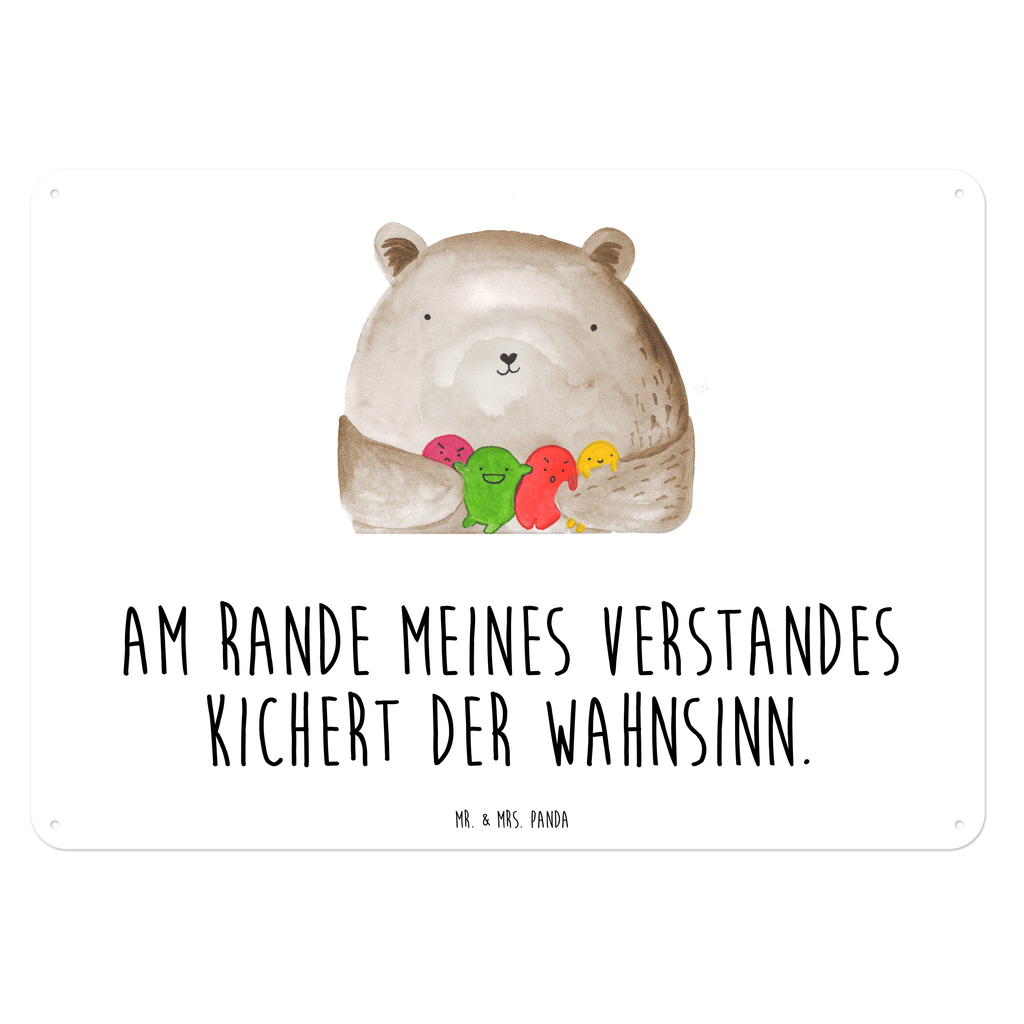 Blechschild Bär Gefühl Blechschild, Metallschild, Geschenk Schild, Schild, Magnet-Metall-Schild, Deko Schild, Wandschild, Wand-Dekoration, Türschild, Bär, Teddy, Teddybär, Wahnsinn, Verrückt, Durchgedreht