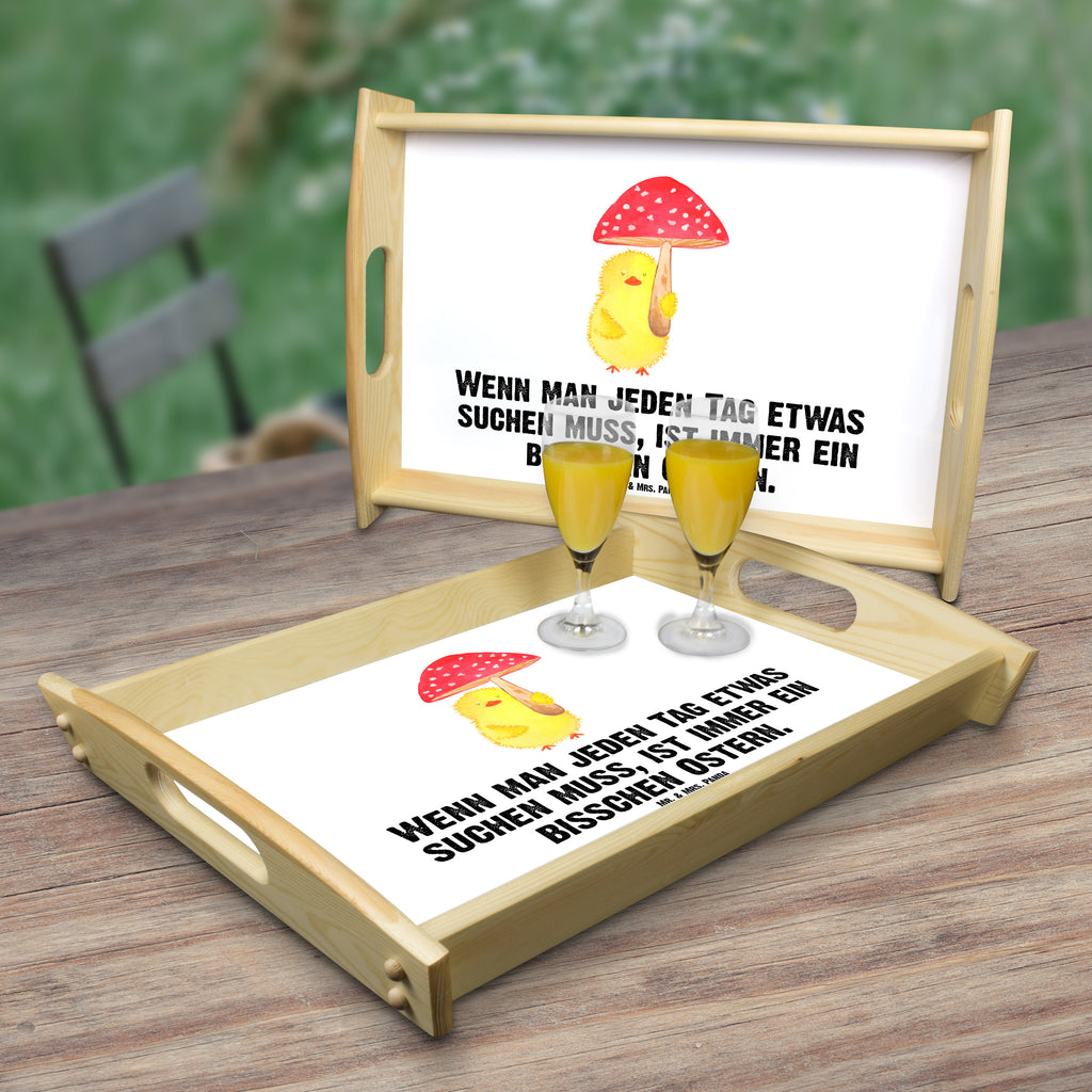 Serviertablett Küken Fliegenpilz Tablett, Holztablett, Küchentablett, Dekotablett, Frühstückstablett, Ostern, Osterhase, Ostergeschenke, Osternest, Osterdeko, Geschenk zu Ostern, Küken, Fliegenpilz, Glückspilz, Frohe Ostern, Ostergrüße