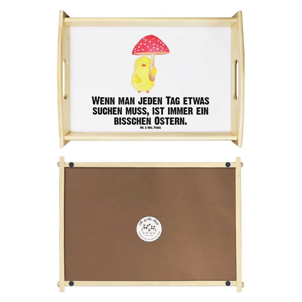 Serviertablett Küken Fliegenpilz Tablett, Holztablett, Küchentablett, Dekotablett, Frühstückstablett, Ostern, Osterhase, Ostergeschenke, Osternest, Osterdeko, Geschenk zu Ostern, Küken, Fliegenpilz, Glückspilz, Frohe Ostern, Ostergrüße