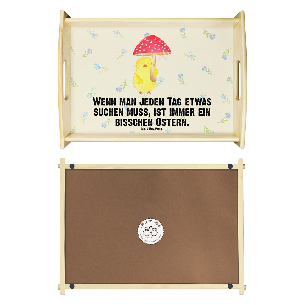 Serviertablett Küken Fliegenpilz Tablett, Holztablett, Küchentablett, Dekotablett, Frühstückstablett, Ostern, Osterhase, Ostergeschenke, Osternest, Osterdeko, Geschenk zu Ostern, Küken, Fliegenpilz, Glückspilz, Frohe Ostern, Ostergrüße