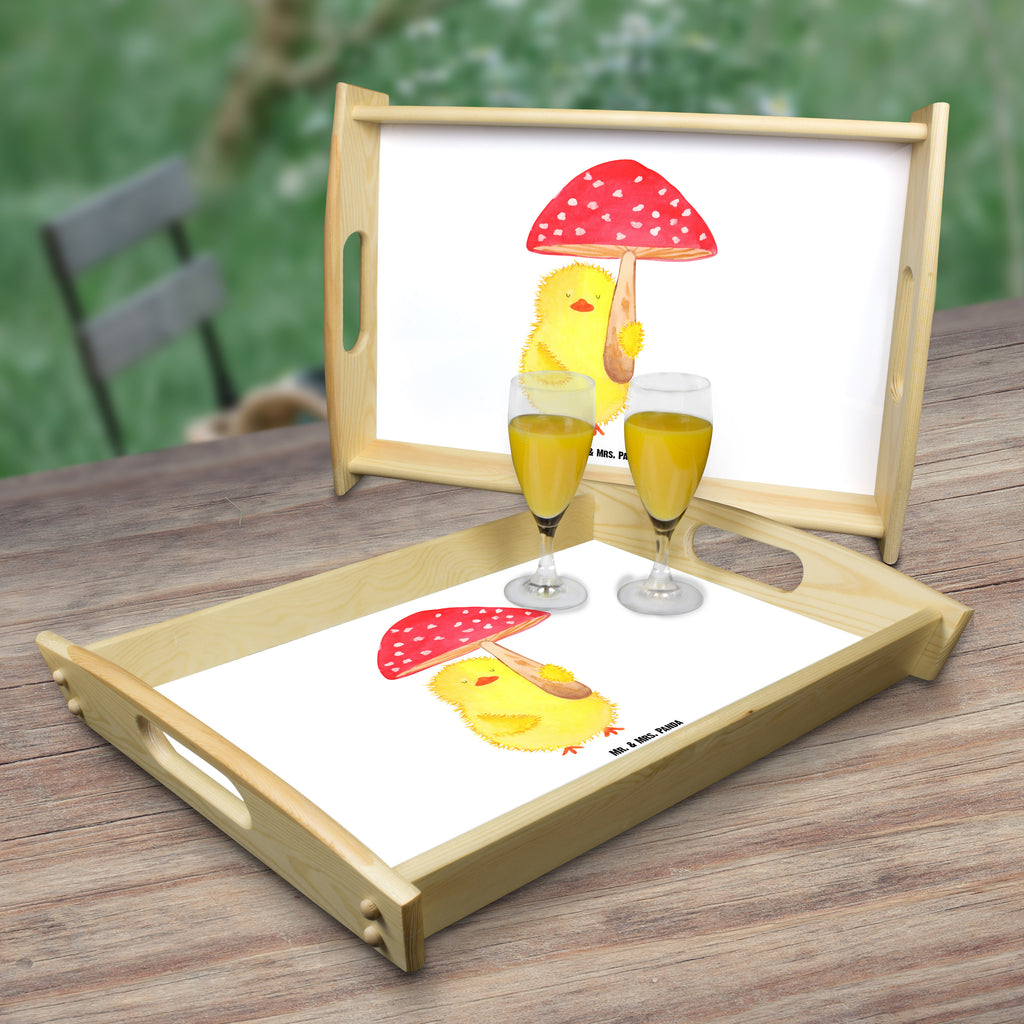 Serviertablett Küken Fliegenpilz Tablett, Holztablett, Küchentablett, Dekotablett, Frühstückstablett, Ostern, Osterhase, Ostergeschenke, Osternest, Osterdeko, Geschenk zu Ostern, Küken, Fliegenpilz, Glückspilz, Frohe Ostern, Ostergrüße