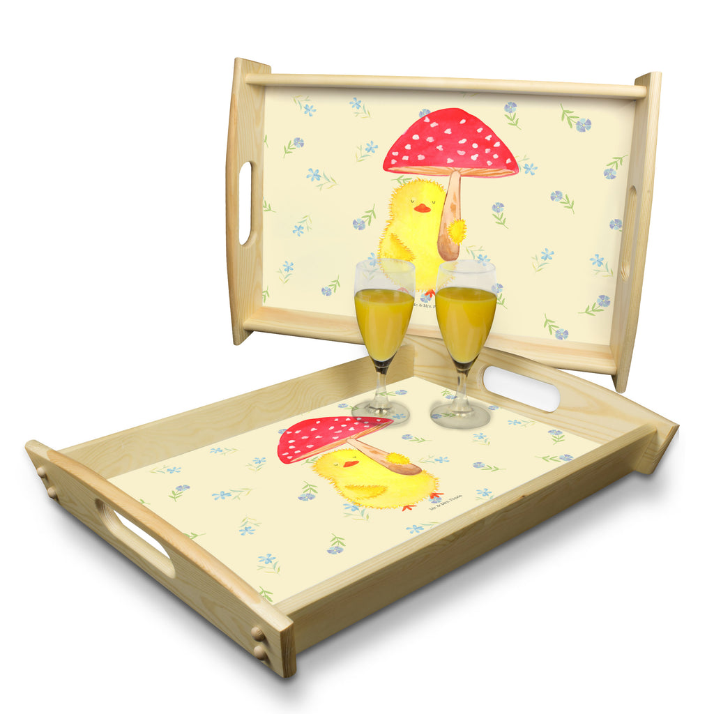Serviertablett Küken Fliegenpilz Tablett, Holztablett, Küchentablett, Dekotablett, Frühstückstablett, Ostern, Osterhase, Ostergeschenke, Osternest, Osterdeko, Geschenk zu Ostern, Küken, Fliegenpilz, Glückspilz, Frohe Ostern, Ostergrüße