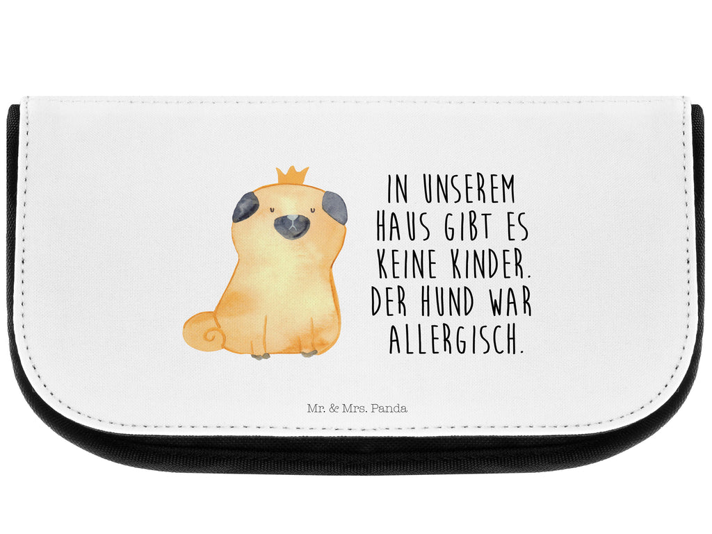 Kosmetiktasche Mops Krone Kosmetikbeutel, Kulturtasche, Kulturbeutel, Schminktasche, Make-Up Tasche, Hund, Hundemotiv, Haustier, Hunderasse, Tierliebhaber, Hundebesitzer, Sprüche, Mops, allergisch, kinderlos, Hausregel, Hundebesitzer. Spruch, lustig